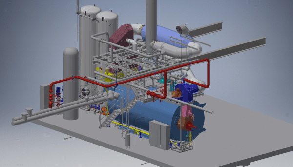 3d model steam boiler
